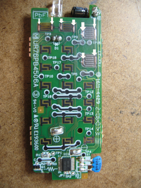 Image of exposed contact points of main controls 
                     that will be modified.